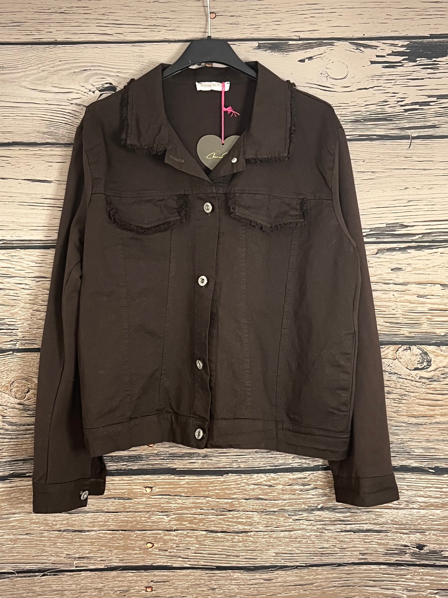 Jeansjacke mit Smiley-Print