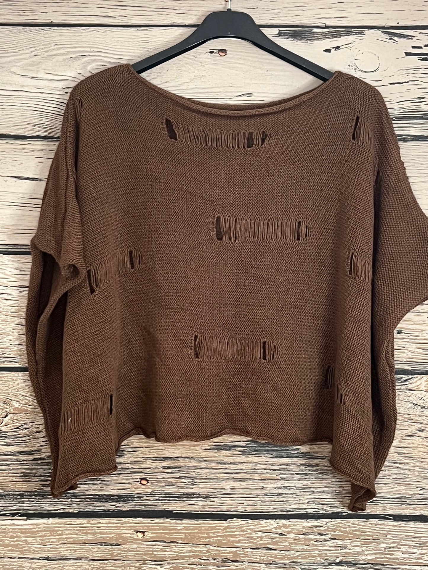 🤎💚 Feinstrick-Oberteil „Schoko & Olive“ 💚🤎