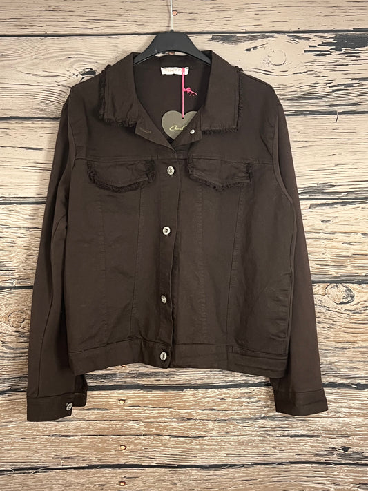 Jeansjacke mit Smiley-Print